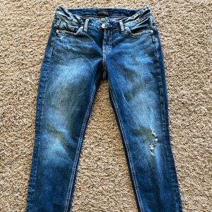 Silver Elyse Mid-Rise Skinny Jeans.